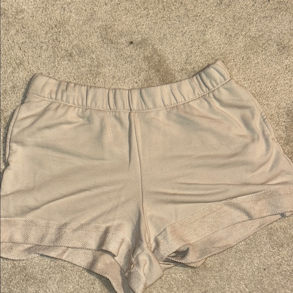 Beige Casual Shorts